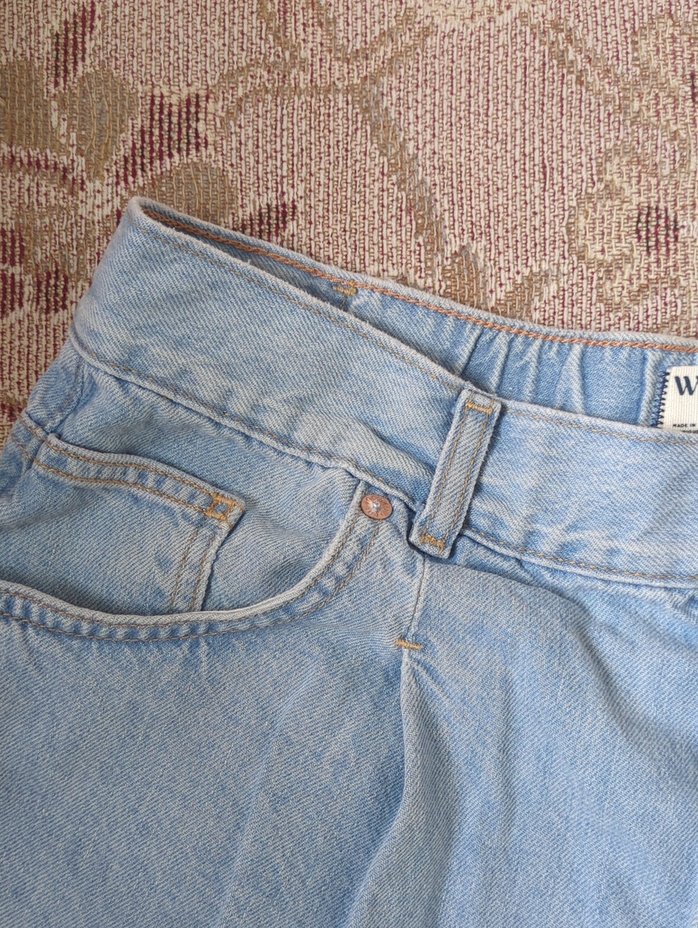 FP Danni High Rise Short Denim Jean Light Wash M - Picture 3 of 10
